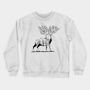 deer with forest background Crewneck Sweatshirt